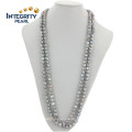 Charming Grey 8mm AA Baroque Natural Fresh Water Pearl Necklace